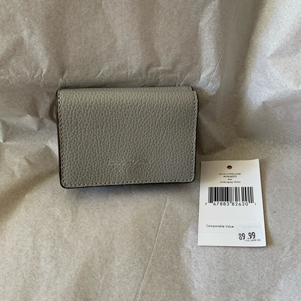 Kate Spade Micro Tri Fold Wallet in Nimbusgrey